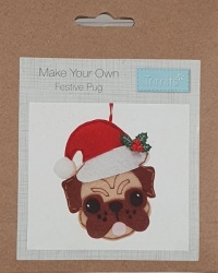 Festive Pug - Felt Decoration Kit